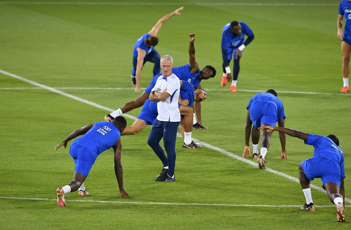 France coach Didier Deschamps during a training session. REUTERS