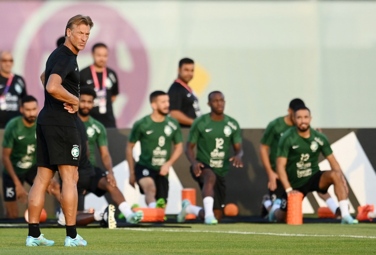 Saudi Arabia coach Herve Renard during a training session. Reuters