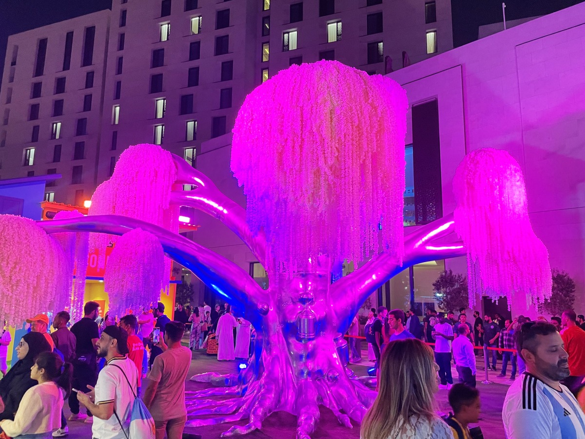 CONMEBOL — Tree of Dreams illuminates during evening. 