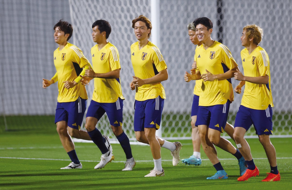 Japan players during training.