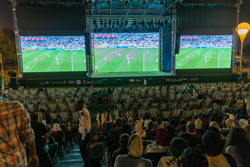 Fans enjoy free match screenings at QF’s Oxygen Park.