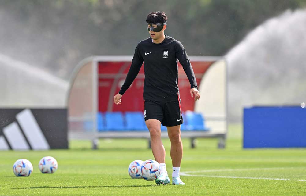 South Korea’s midfielder Son Heung-min attends a training session. AFP