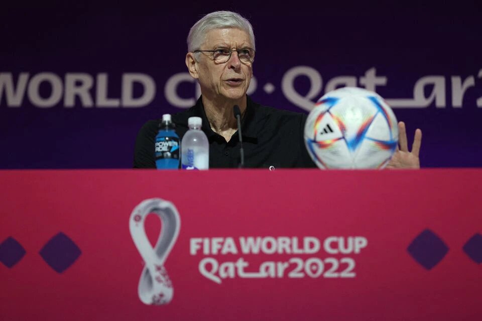 FIFA Chief of Global Football Development Arsene Wenger during a press conference at the Main Media Center, Doha, Qatar, on November 19, 2022.  REUTERS/Matthew Childs
