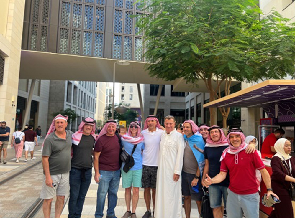 A group of fans visiting Msheireb Downtown Doha.