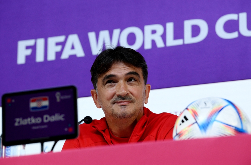 Croatia coach Zlatko Dalic during the FIFA World Cup Qatar 2022 Croatia Press Conference at the Main Media Center, Doha, Qatar, on December 8, 2022.  REUTERS/Annegret Hilse
 