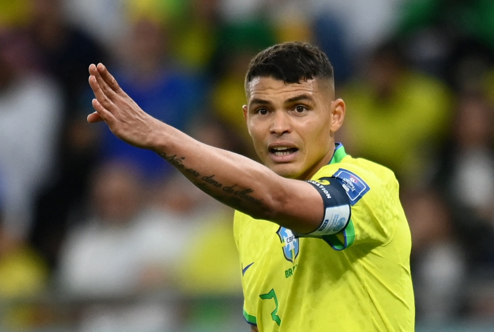 Brazil's Thiago Silva reacts during the Qatar World Cup quarter-final match between Croatia and Brazil at the Education City Stadium on December 9, 2022. (REUTERS/Annegret Hilse)