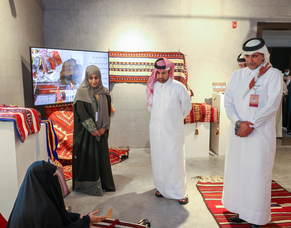 Prof. Dr. Khaled bin Ibrahim Al Sulaiti, Katara General Manager (centre), along with other officials during the opening of Sadu Center.