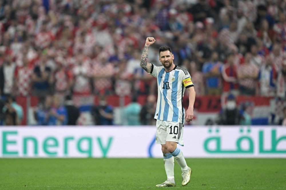 Argentina's Lionel Messi during the FIFA World Cup Qatar 2022 semi-final match against Croatia at the Lusail Stadium on December 13, 2022. (Reuters)