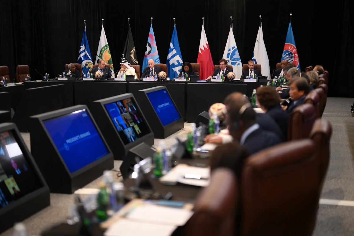 A general view during the FIFA Council Meeting in Doha, yesterday. 