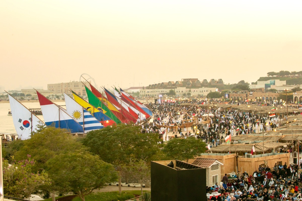 Thousand of people visited the Cultural Village Foundation-Katara to celebrate Qatar National Day and watch the World Cup final yesterday. 