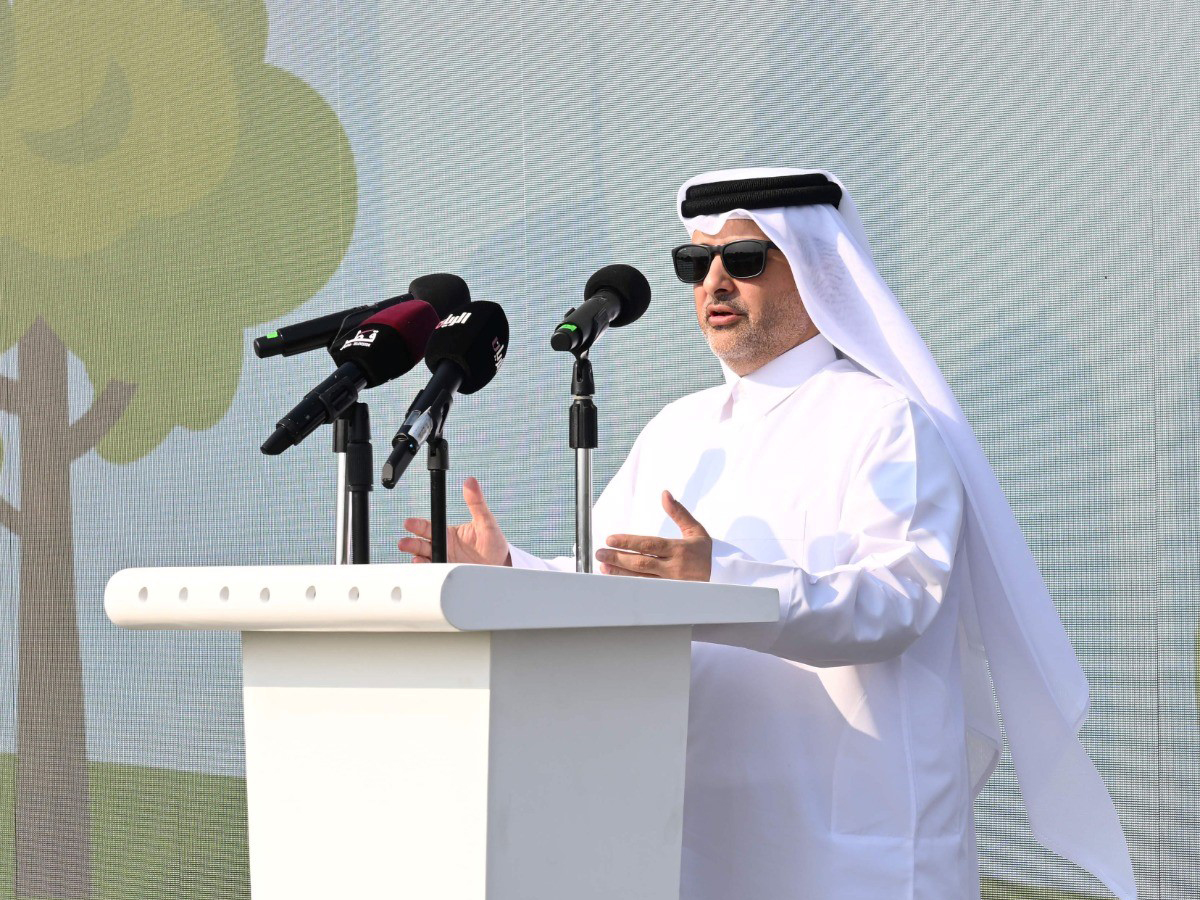 Minister of Municipality H E Dr. Abdullah bin Abdulaziz bin Turki Al Subaie addressing the event. 