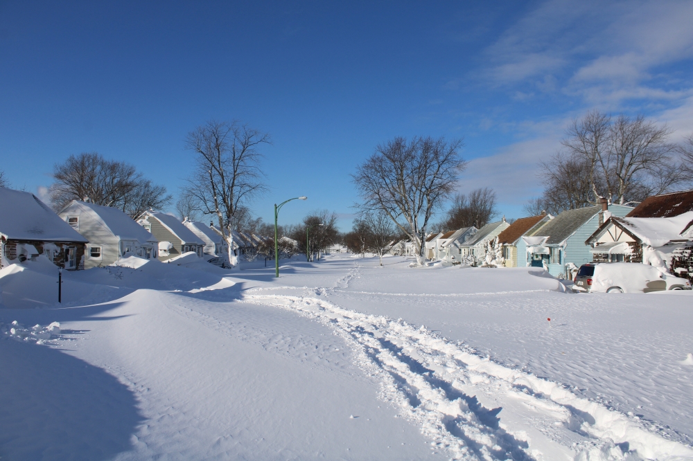 A general view of a neighbourhood covered in snow, following a winter storm that struck the region, in Buffalo, New York, US, on December 25, 2022. Instagram/Jason Murawski Jr/via REUTERS 