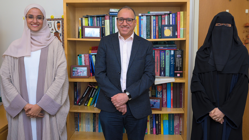 The study by WCM-Q researchers Aisha Osman (left), Dr. Laith Abu-Raddad and Asalah Alareeki probed the prevalence of the herpes simplex type 2 virus in Europe. 
