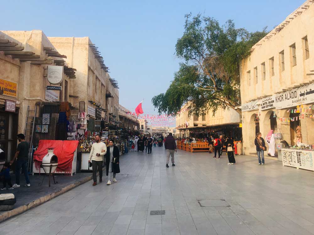 People doing shopping and enjoying the beautiful streets and restaurants at Souq Waqif.  PIC: Ayeni Olusegun