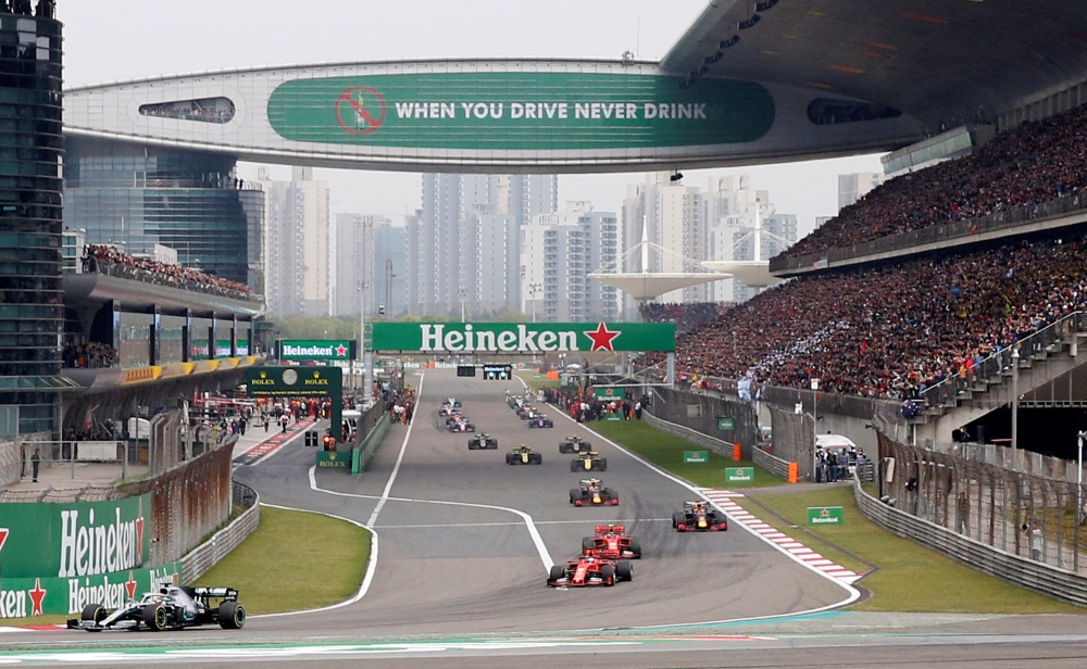 File Photo: General view during the warm up lap before the Formula One race at Shanghai International Circuit, Shanghai, China, April 14, 2019. (REUTERS/Aly Song)