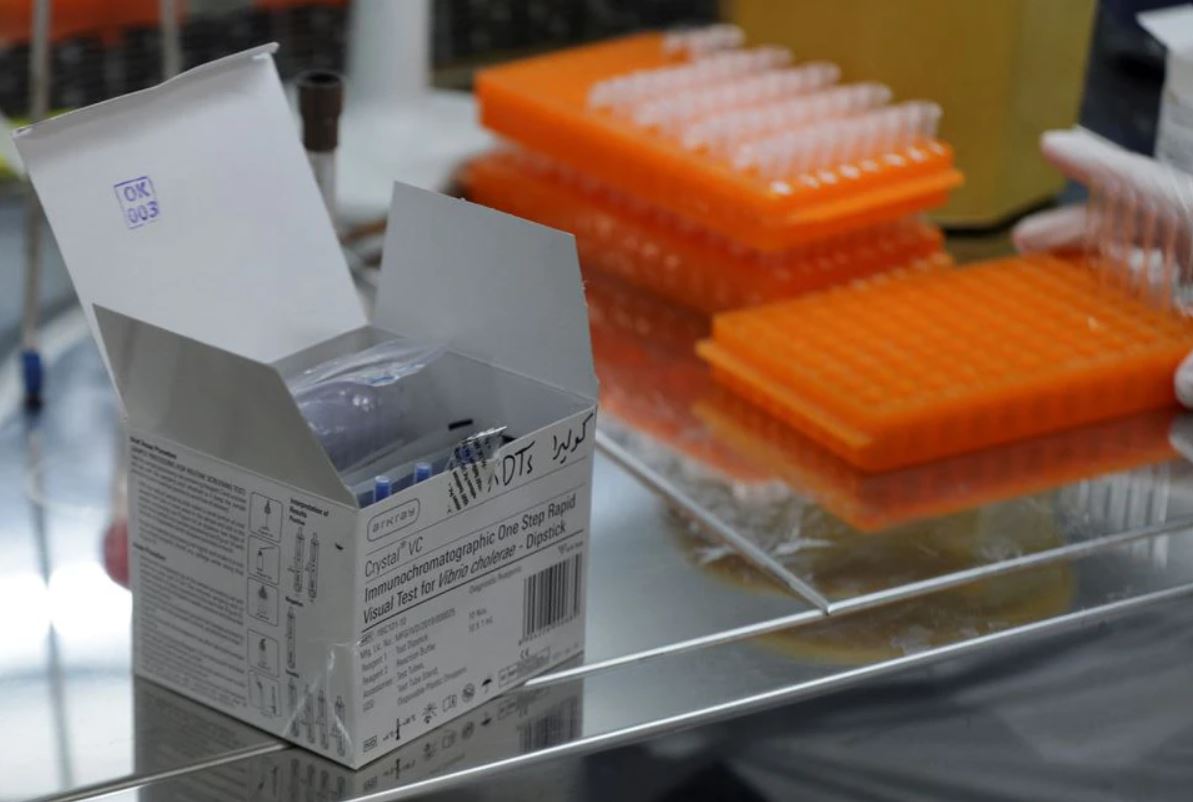 File photo: Tests for detection of Cholera are pictured inside at a disease monitoring centre in rebel-held Idlib, Syria, September 24, 2022. (REUTERS/Khalil Ashawi)