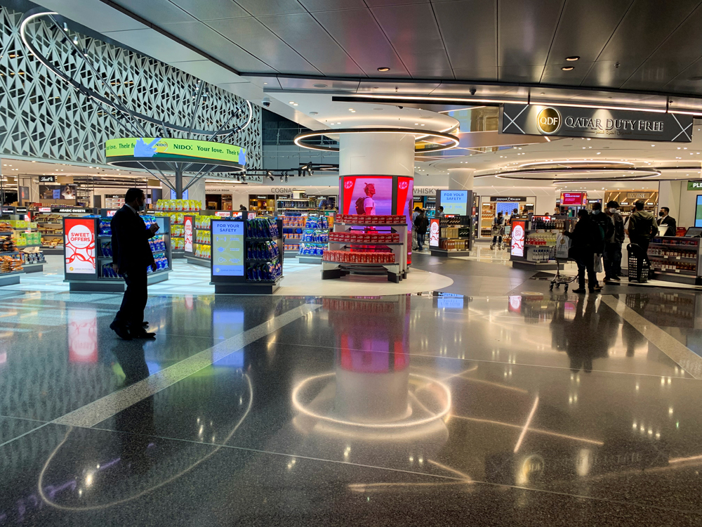 Passengers walk at the duty free area at Hamad International Airport, Doha, Qatar/Reuters. 