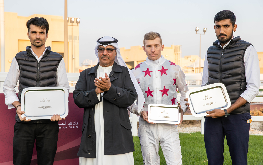 QREC Racing Manager Abdulla Rashid Al Kubaisi with the connection of Karakoul. PICTURES: Juhaim/QREC