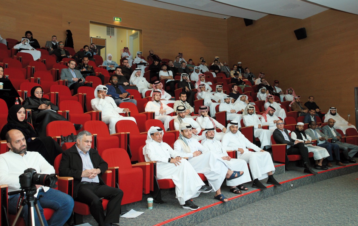 Attendees of the lecture on social media delivered by Director of Ibn Khaldon Center for Social and Human Sciences Dr. Nayef Nahar Al Shammari at Qatar University yesterday. Pics: Salim Matramkot/The Peninsula