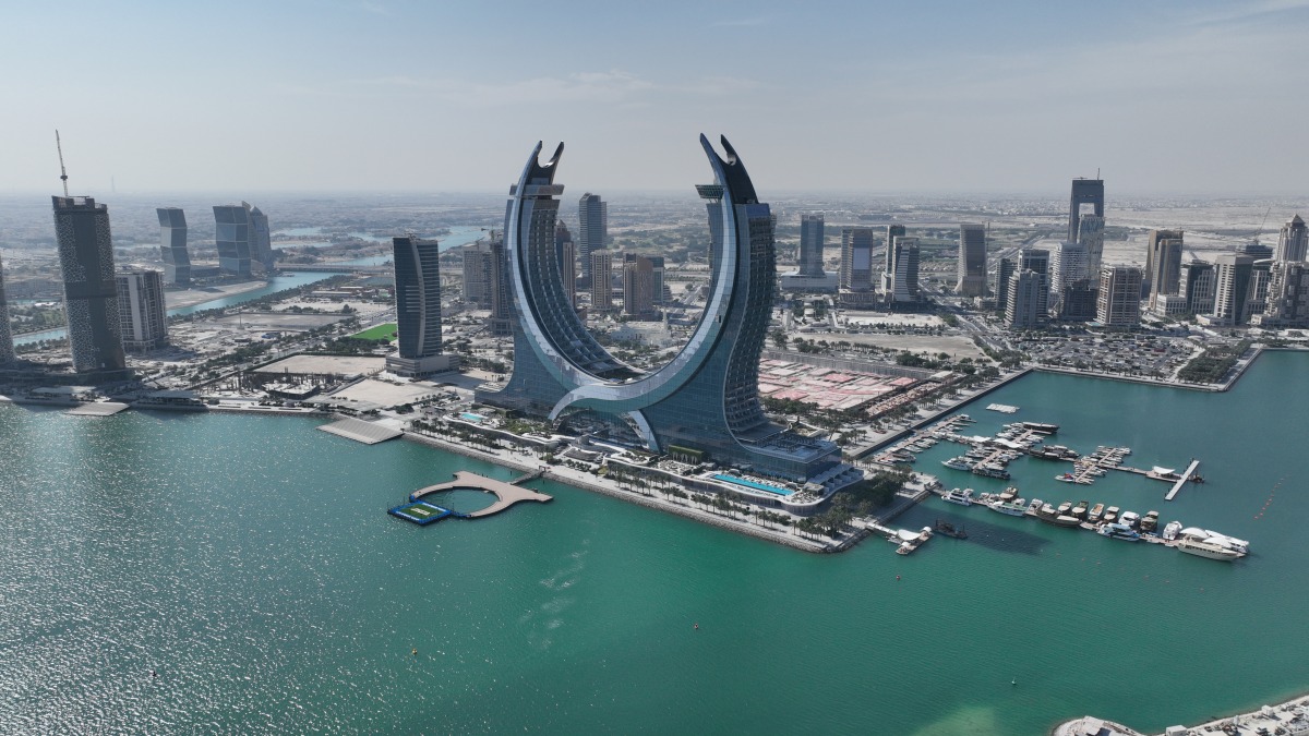 An aerial view of Raffles and Fairmont Doha