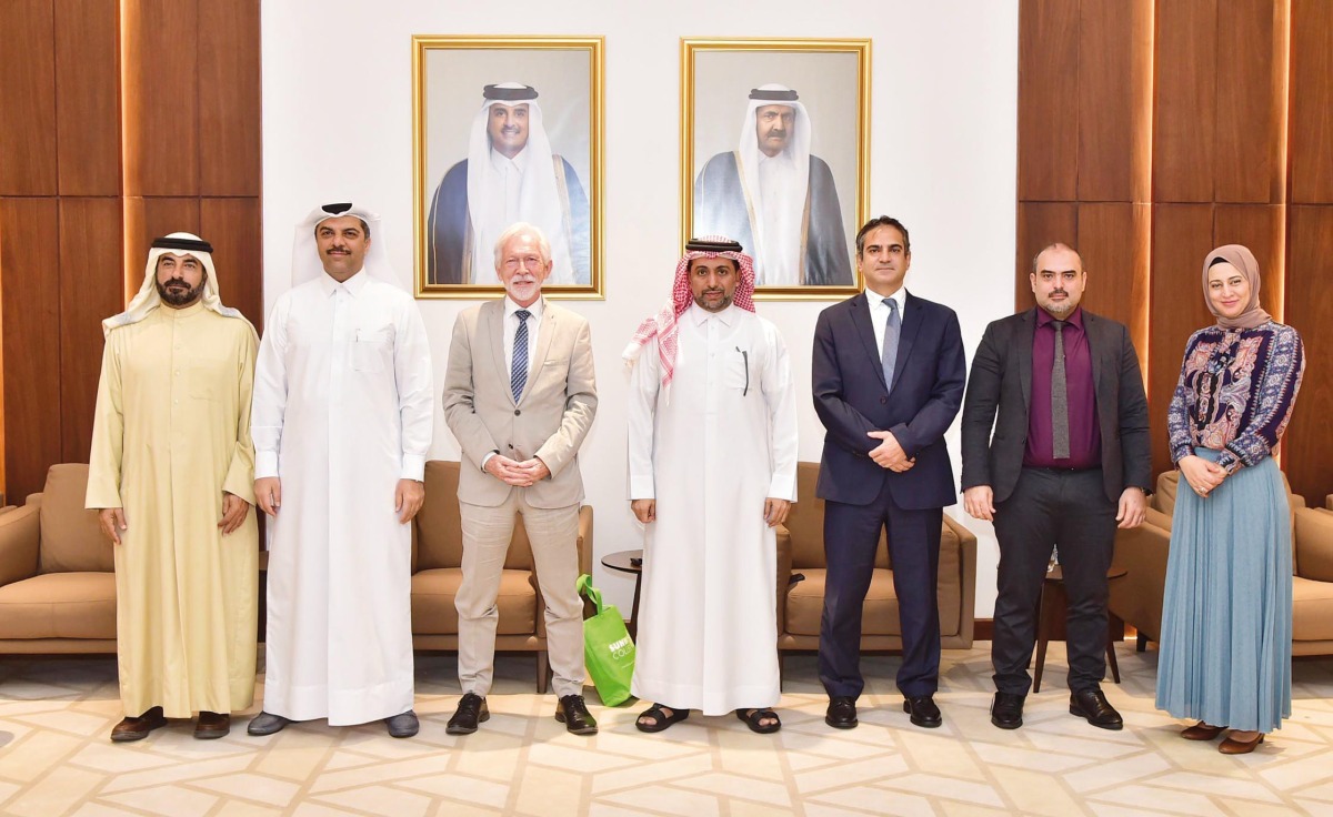 Dr. Hassan Al Derham (centre), President of Qatar University, and Prof Sibrandes Poppema (third left), President of Sunway University, along with other officials during the MoU signing ceremony.