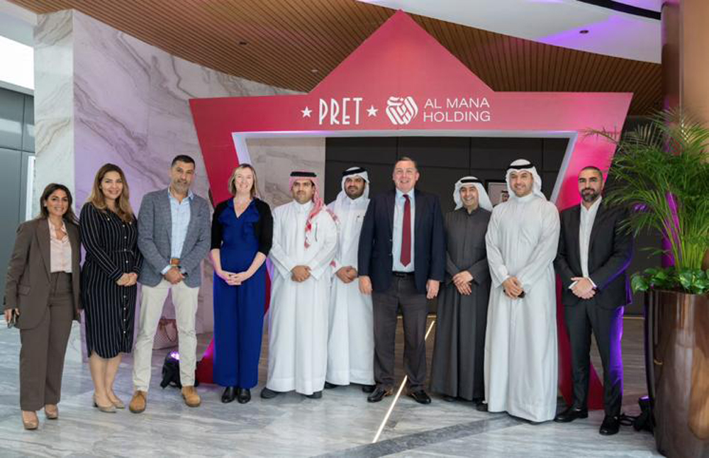 British Ambassador to Qatar H E Jonathan Wilks, Al Mana Holding, One PM Holding and  Pret A Manger officials at the ceremony.