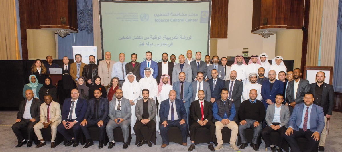 Officials and participants at a training workshop by Tobacco Control Centre. 