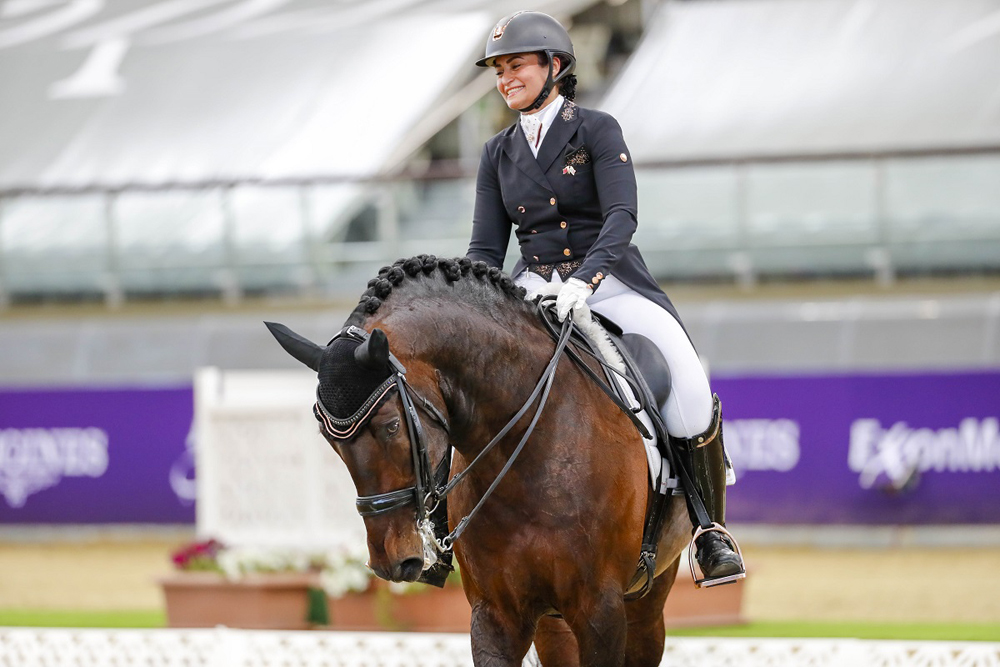 Qatar’s Wejdan Majed Al Malki astride Mango Jacaro during the Dressage Grand Prix last year.