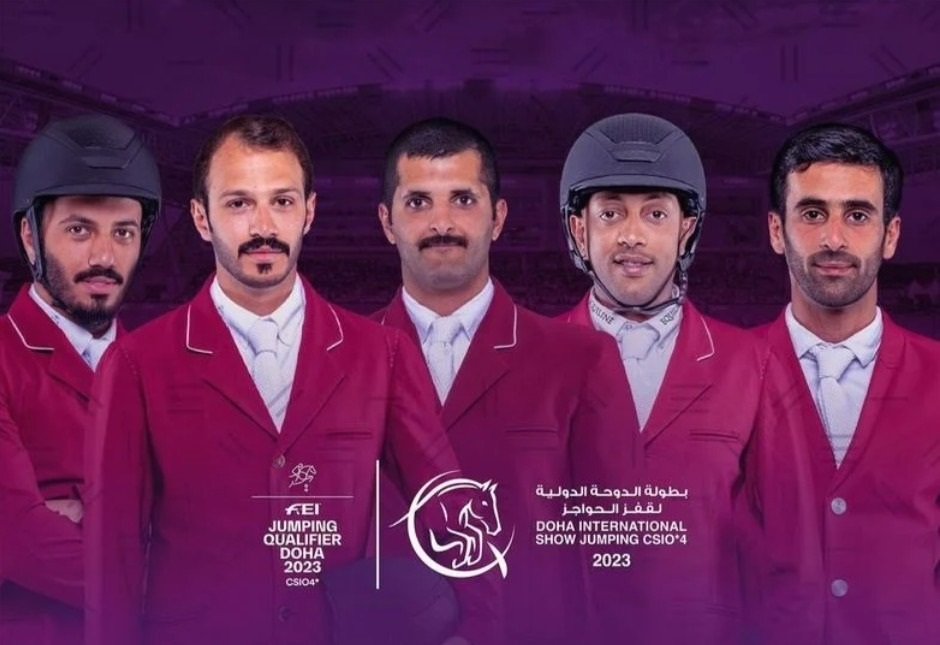 Riders of Qatar team, Saeed Nasser Al Qadi, Hamad Nasser Al Qadi, Hamad Al Attiyah, Bassem Hassan Muhammad and Rashid Twaim Al Marri.