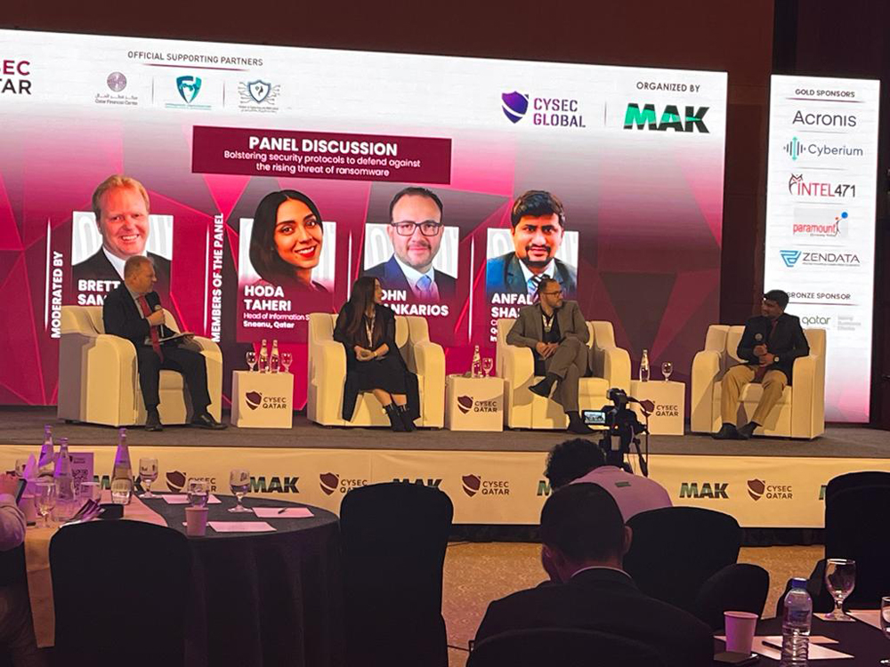 Panellists at a session during the Cysec Qatar Summit 2023.