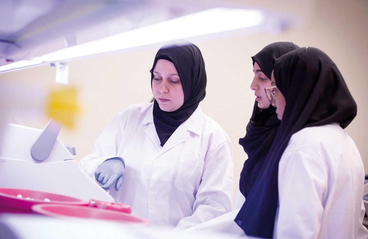 Women scientists at Qatar Biomedical Research Institute.