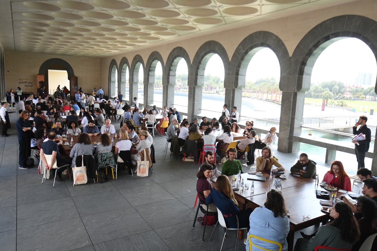 A general view of working breakfast on day two of Qumra 2023, organised by Doha Film Institute and dedicated to the development of emerging filmmakers, in Doha, yesterday. 