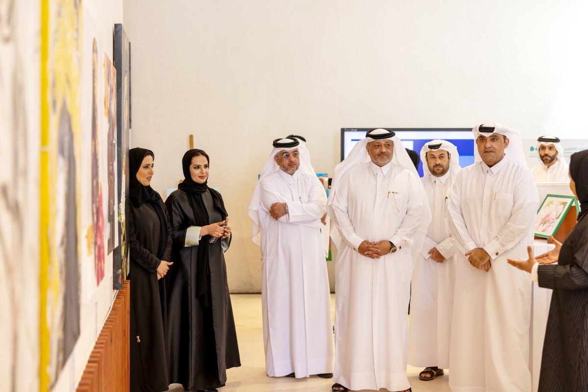 Officials during the art exhibition.