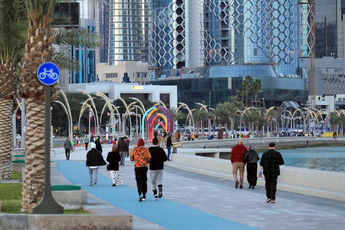 File photo of families walking along Corniche clicked on February 2023. Picture: Salim Matramkot / The Peninsula 