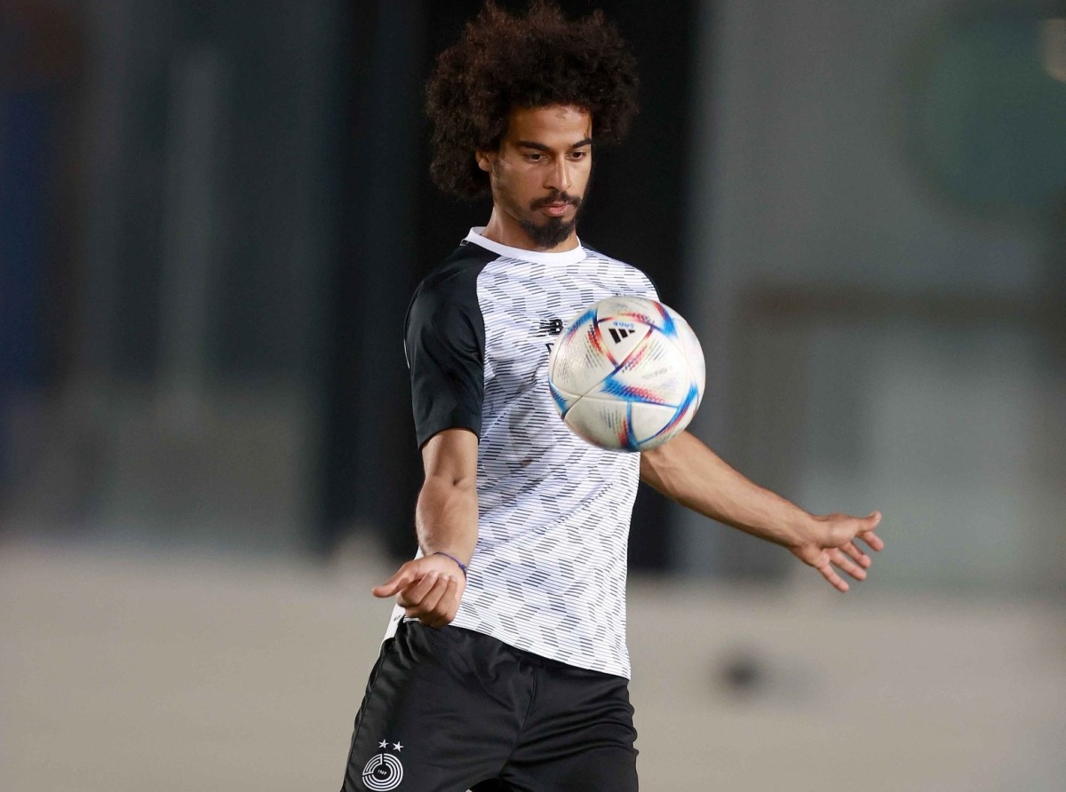 Al Sadd's Akram Afif during a training session.