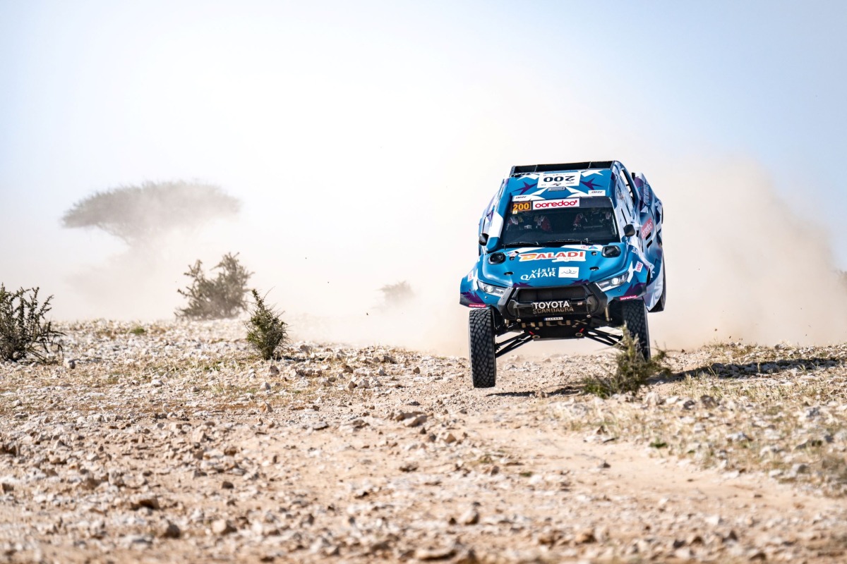 Nasser Saleh Al Attiyah drives during the 3rd stage.