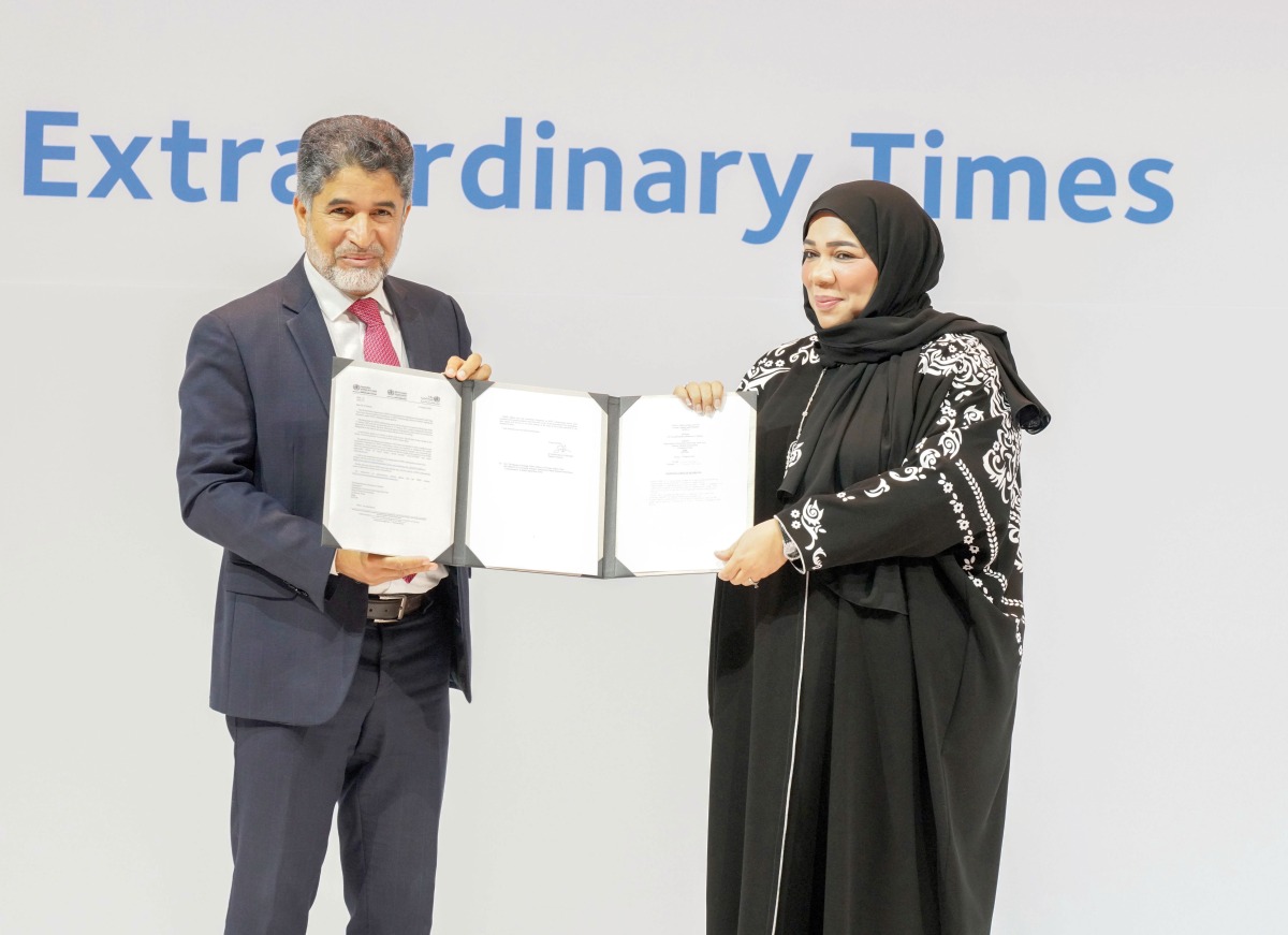 WHO Regional Director for the Eastern Mediterranean, Dr. Ahmed Al Mandhari and National Lead for Healthy Ageing in Qatar, Dr. Hanadi Al Hamad at the ceremony. 