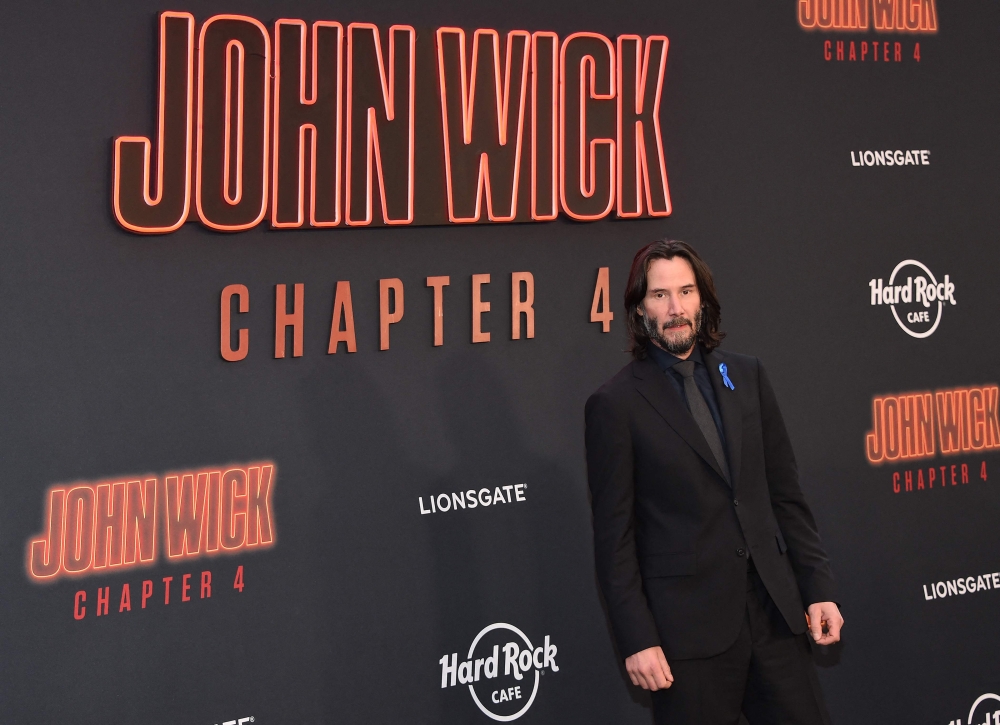 US actor Keanu Reeves arrives for the Los Angeles Premiere of 