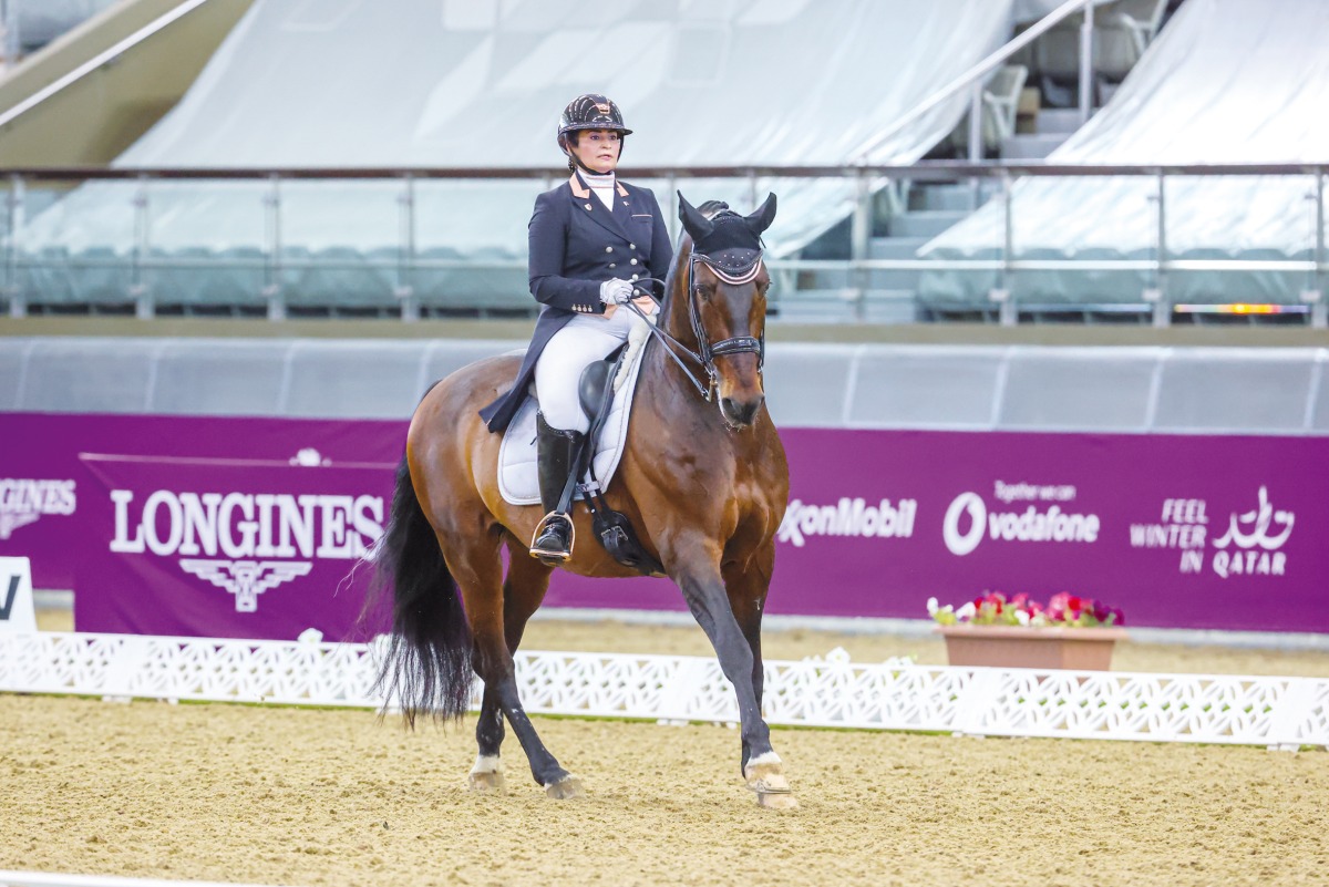 Qatar's Wejdan Majed Al Malki astride Mango Jacaro during the CHI Al Shaqab last month.