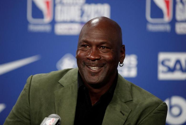 File Photo: Charlotte Hornets owner Michael Jordan during a pre match press conference at AccorHotels Arena, Paris, France, January 24, 2020. (REUTERS/Benoit Tessier)