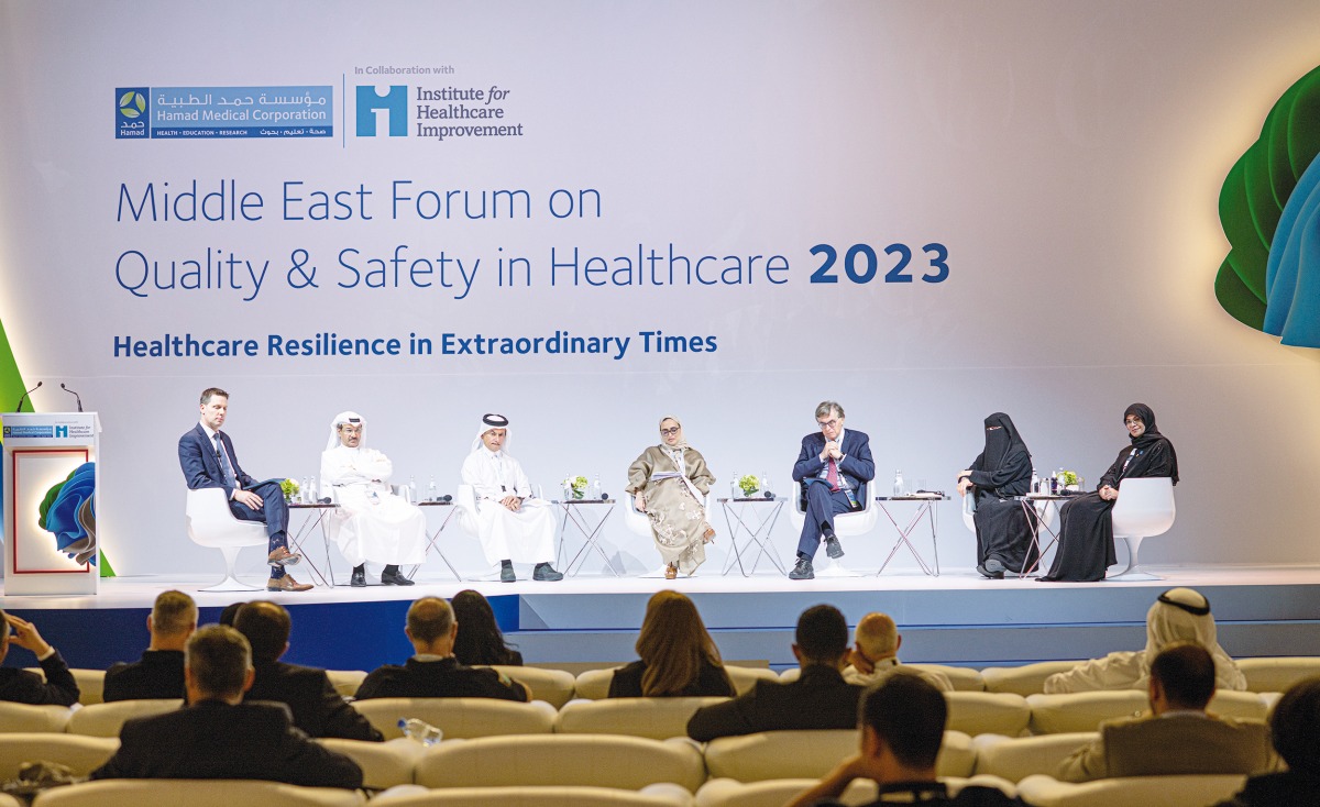 Experts from HMC during a session at the Middle East Forum on Quality and Safety in Healthcare. 