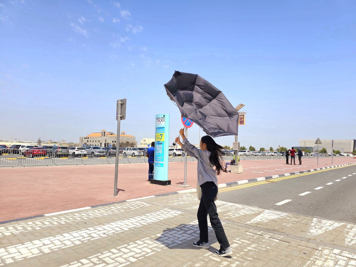 Windy conditions in Abu Hamour today, April 1, 2023. Picture by Marivie Alabanza / The Peninsula 