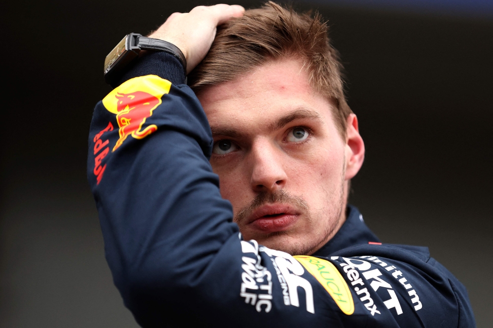 Red Bull Racing's Dutch driver Max Verstappen looks on after the qualifying round of the 2023 Formula One Australian Grand Prix at the Albert Park Circuit in Melbourne on April 1, 2023. (Photo by Martin Keep / AFP)