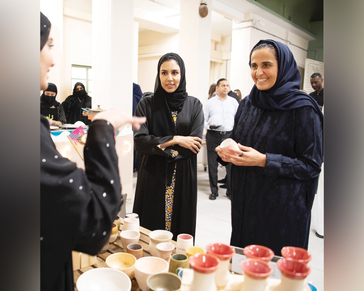 Chairperson of Qatar Museums H E Sheikha Al Mayassa bint Hamad bin Khalifa Al Thani (first right)  during the event.