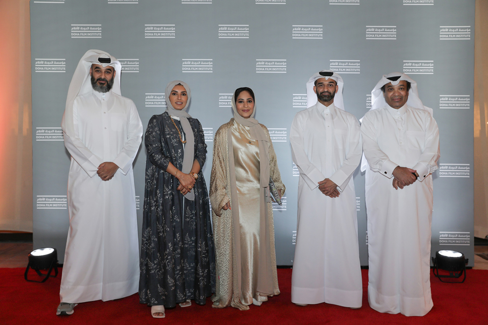 DFI CEO Fatma Hassan Alremaihi (second left), Supreme Committee for Delivery & Legacy Secretary General, Hassan Al Thawadi (second right), along with other officials