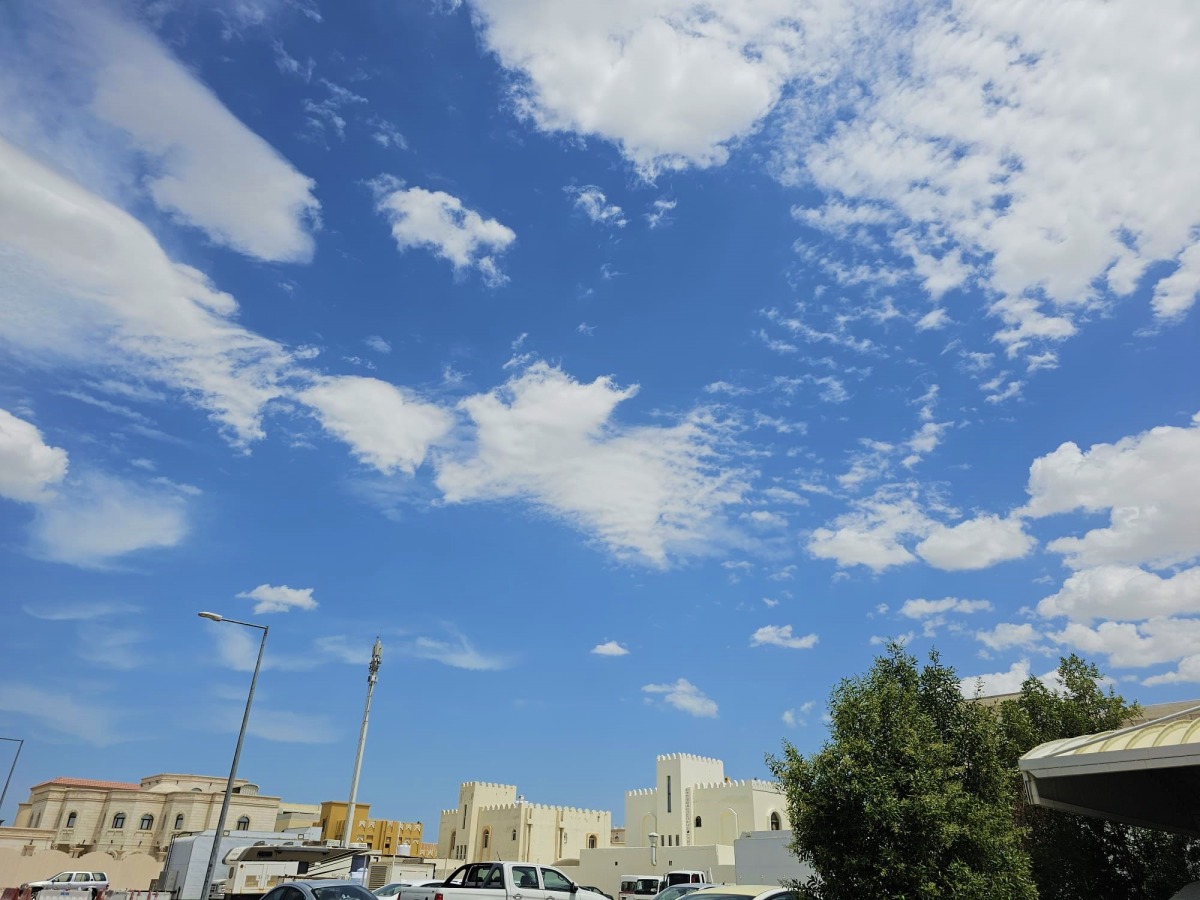 Qatar will experience a relatively hot daytime with scattered clouds on Thursday, April 27. Pic: Marivie Alabanza / The Peninsula