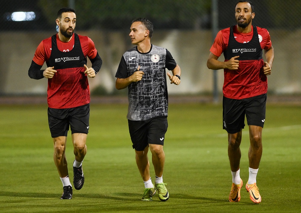 Al Markhiya players during a training session in this file photo. 