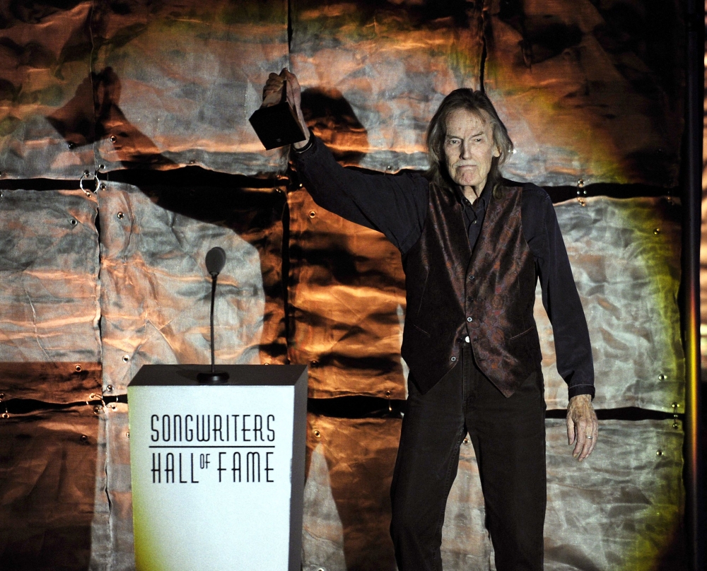 In this file photo taken on June 14, 2012 inductee Gordon Lightfoot at the Songwriters Hall of Fame 2012 Annual Induction and Awards Ceremony in New York.(Photo by Timothy A. CLARY / AFP)