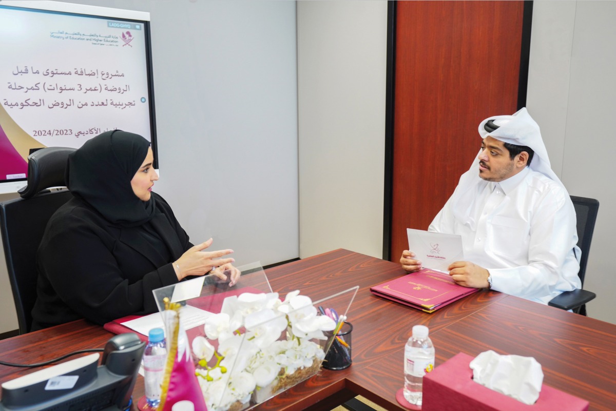 The Assistant Undersecretary for Educational Affairs at the Ministry of Education and Higher Education (MoEHE) Maha Al Ruwaili during the interview with QNA.