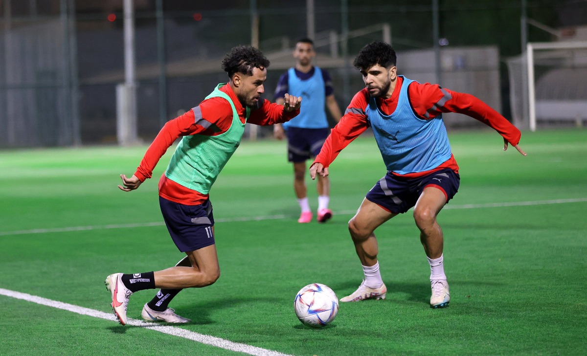 Al Duhail players during a training session. 